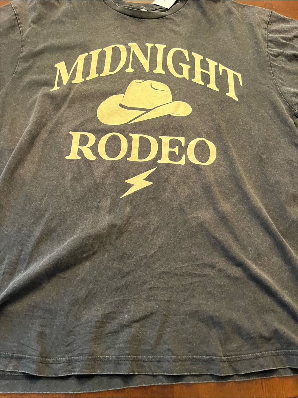 Midnight Rodeo Short Sleeve Graphic Tee - Black with Yellow Print 🤠